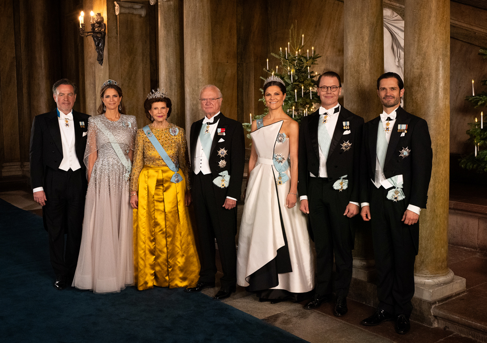 The royal family of Sweden pose for a photo