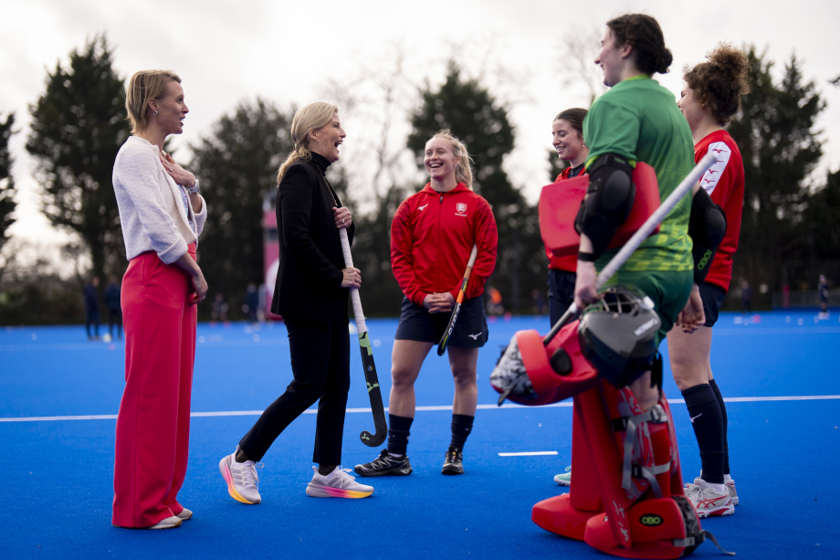 Sophie, Duchess of Edinburgh meets women's squad members from England Hockey