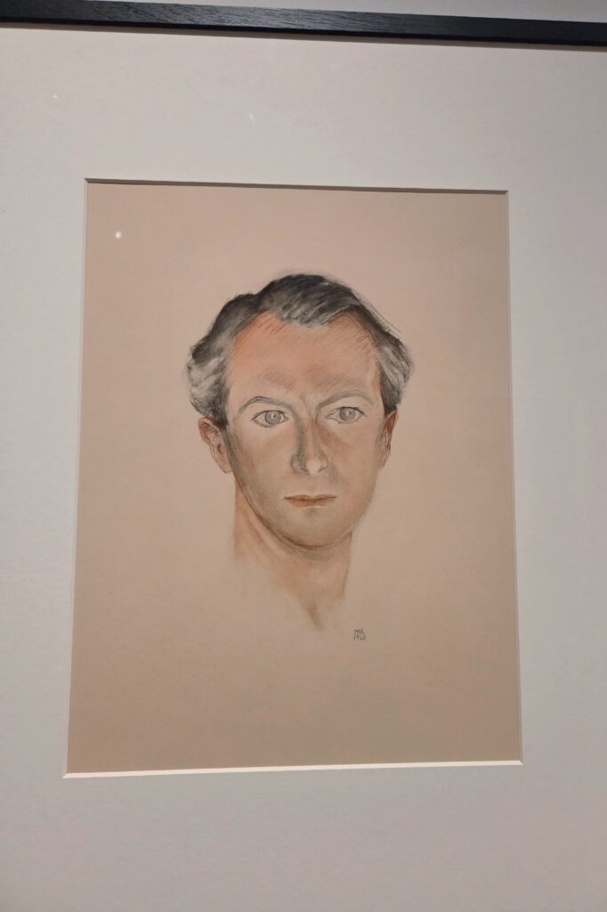 A chalk portrait of Cecil Beaton made by Princess Marina