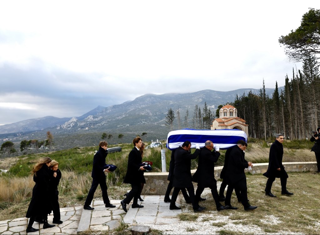 The coffin of Princess Irene of Greece is carried into Tatoi