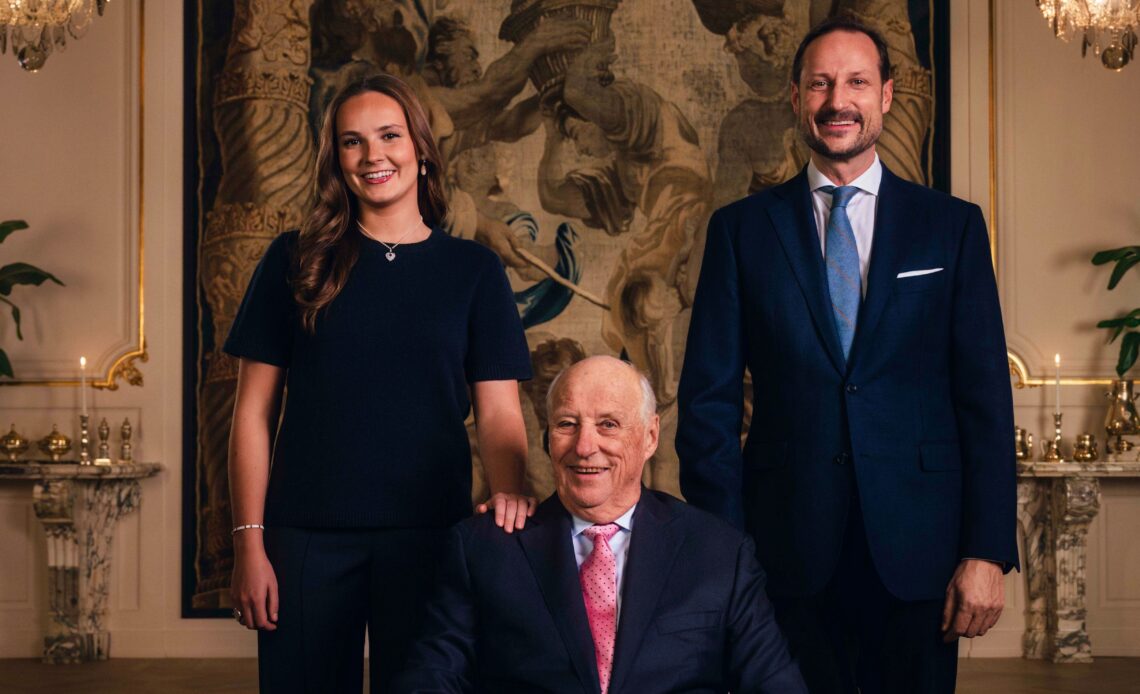 King Harald poses for 89th birthday portrait