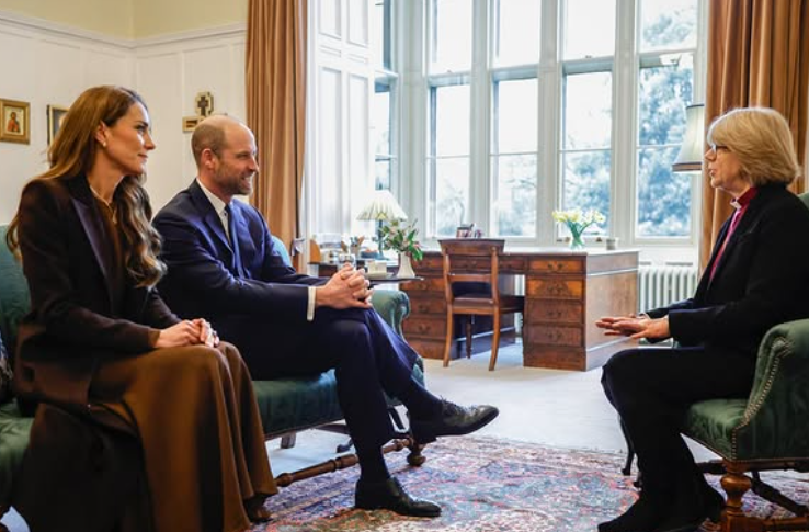 William and Kate, the Prince and Princess of Wales with the new Archbishop of Canterbury, Sarah Mullally