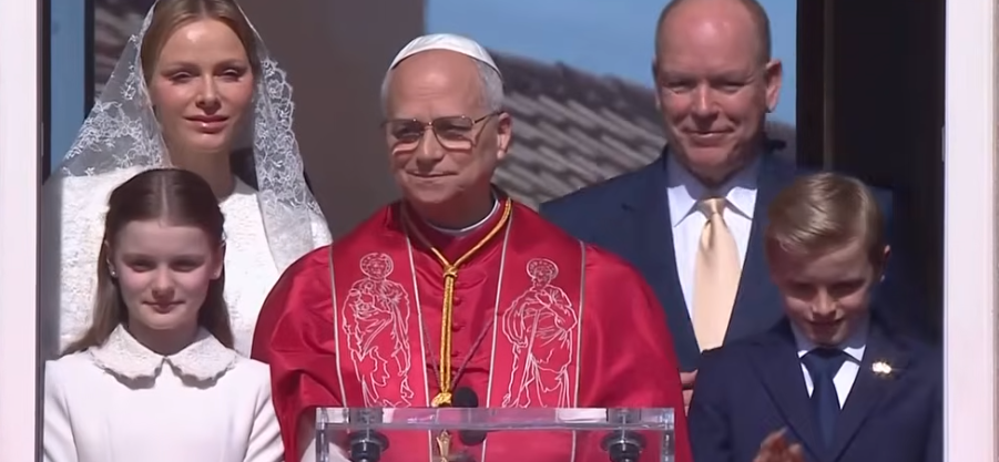 Pope Leo with the royals of Monaco
