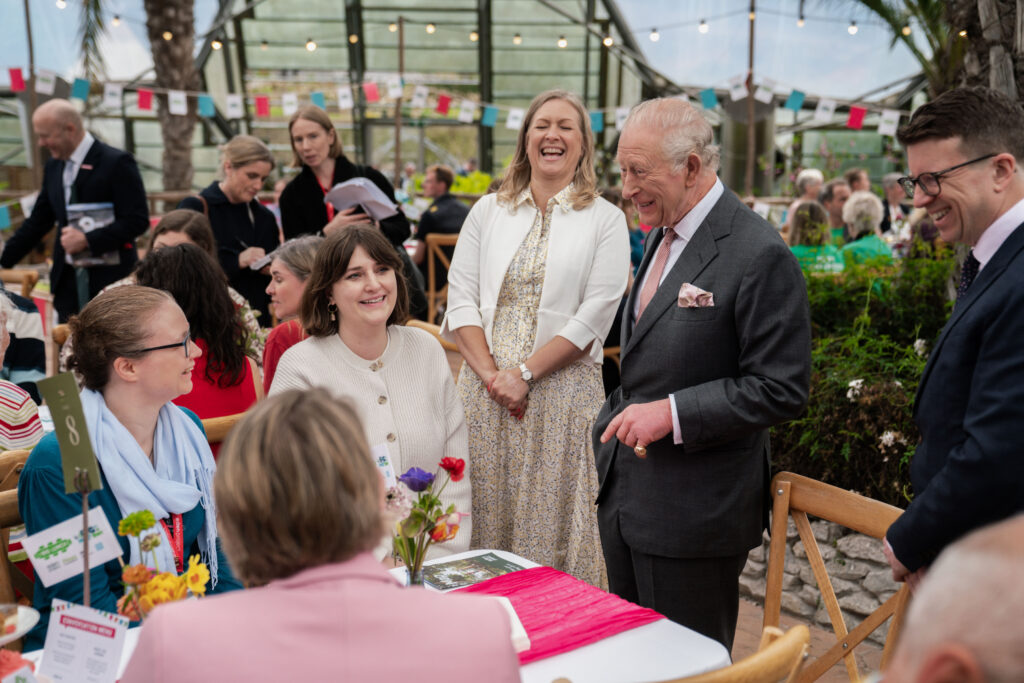 King Charles jokes with people attending the Big Lunch