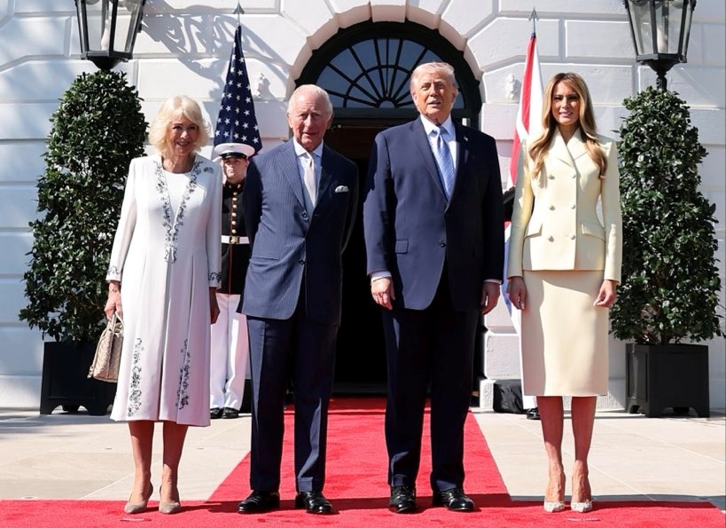 King Charles and Queen Camilla with President Trump and First Lady Trump at the White House