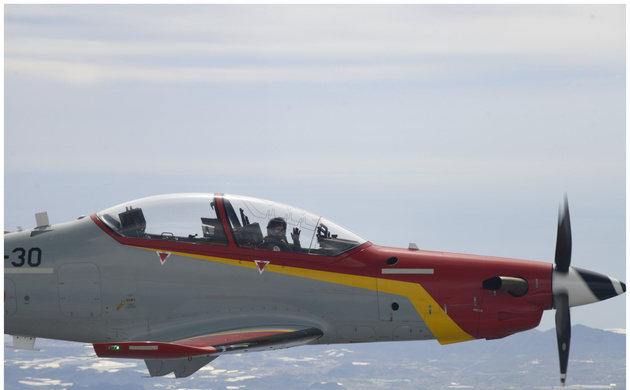 Princess Leonor on her second solo flight during military training