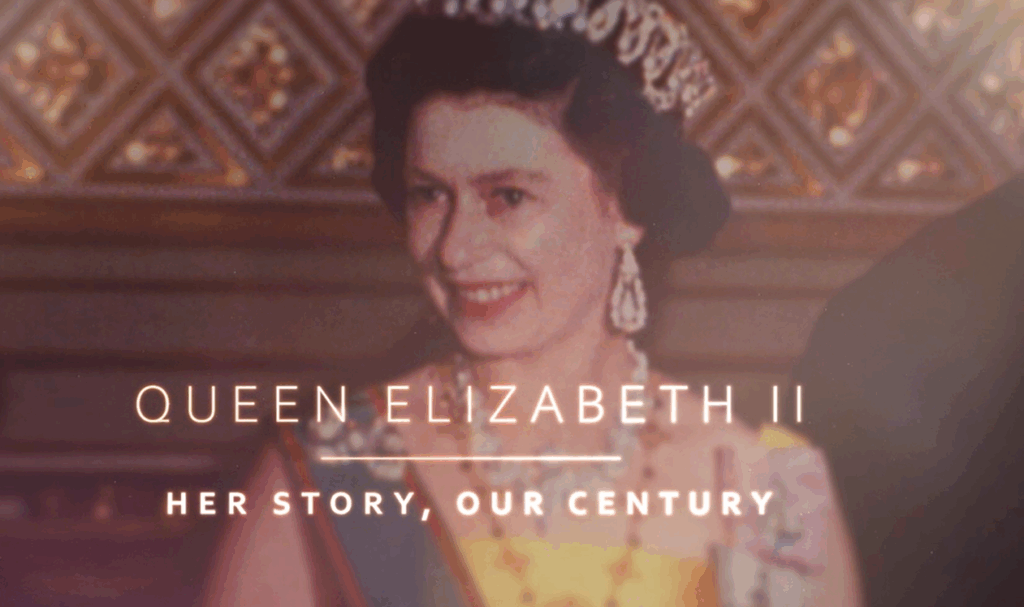 Queen Elizabeth II wears a yellow dress and a diamond and pearl tiara