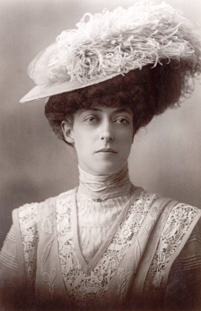 Princess Victoria, sister of George V, in a portrait in which she wears a large feathered hat