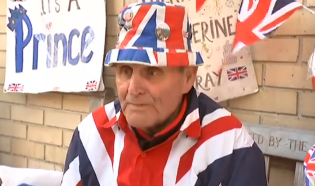 Royal superfan Terry Hutt is dressed totally in union jacks