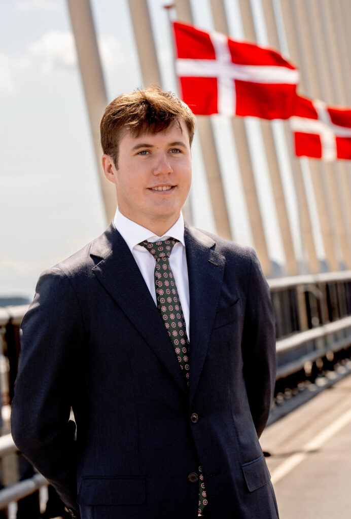 Crown Prince Christian attending the opening of Queen Margrethe's Bridge