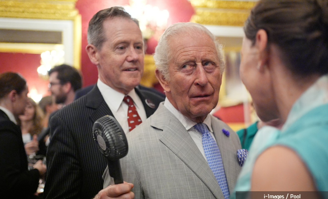 King Charles' priceless reaction as senior aide rushes to cool him during record heat - Royal Central