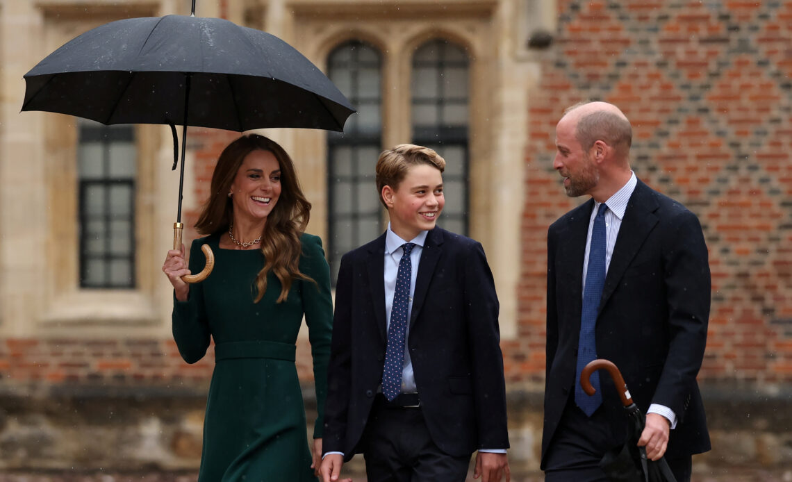 Prince George with the Prince and Princess of Wales