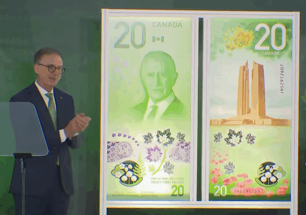 King Charles to appear on Canadian $20 bill