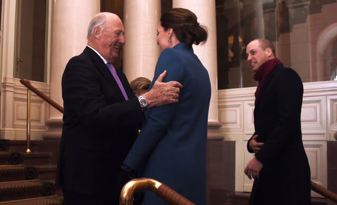 King Harald with Prince William and Catherine in 2018