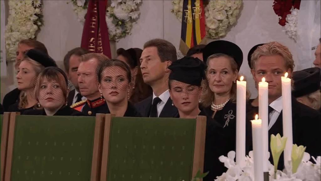 Princess Martha Louise's daughters and Marius at King Harald's funeral